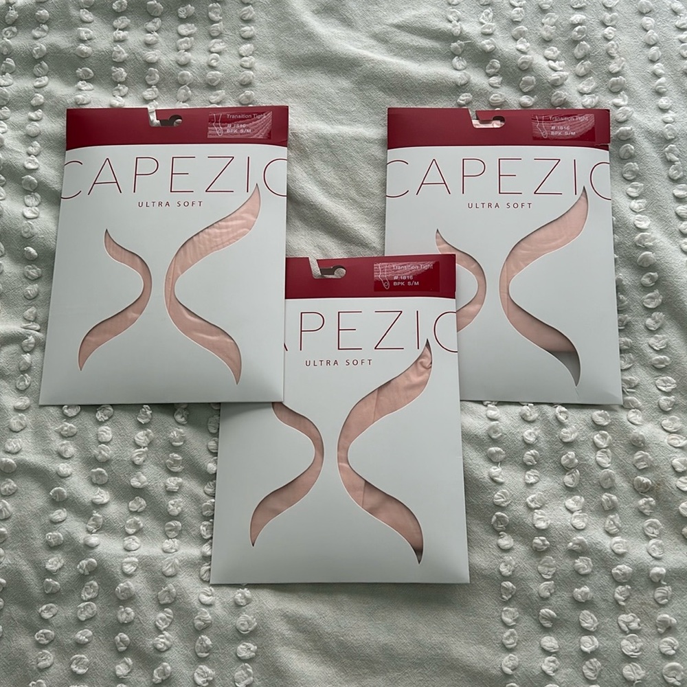 3 capezio pink tights